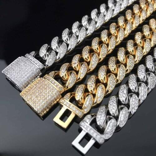 12MM Diamond hip hop jewelry Miami Cuba Bracelet