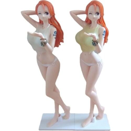 17cm Anime ONE PIECE Variable Temperature Discolour 1/9 Nami Swimwear Genuine Figures PVC Model Toy
