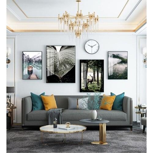 Decoration Print Landscape Wall Art Canvas Painting Mountain Lake Reflection Picture Nature Scenery Scandinavian Poster Nordic