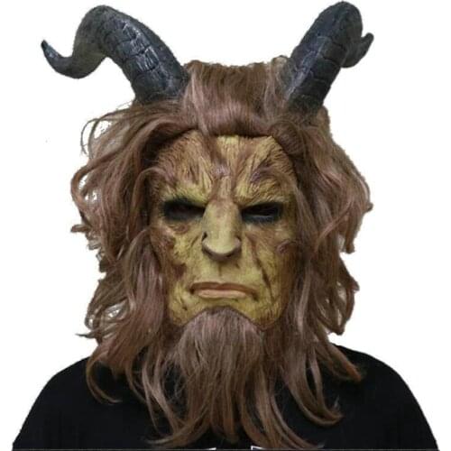Movie Beauty and the Beast Prince Mask Helmet Eyepatch Face Muffle Cosplay Halloween Carnival Women Men