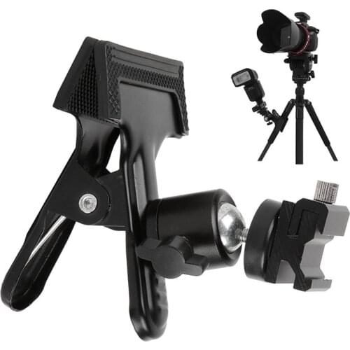 Photo Studio Photography Backdrop Clamp Tripod Ball Head + Hot Shoe Adapter Flash Light Stand for 580EX II 600EX SB800 SB910