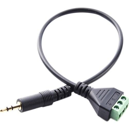 Hot-3.5mm 3-Pole Stereo Male Plug to 3-Pin AV Video Screw Shield 30cm Balun Terminal Jack Connector Adapter Cable