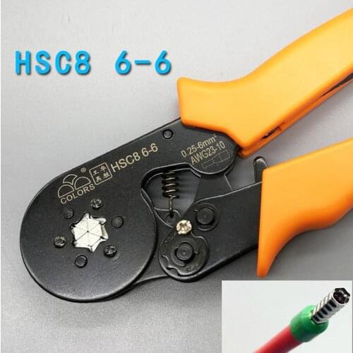 HSC8 6-6 0.25-6mm 23-10AWG Adjustable Hexagon Tube Bootlace Terminal Crimping Pliers Crimp Hand Tools Ferramentas
