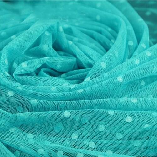 5Yards Polka Dot Embroidered Tulle Mesh Lace Fabric In Blue Pink Beautiful Lace Fabric For Wedding Dress Party Decoration