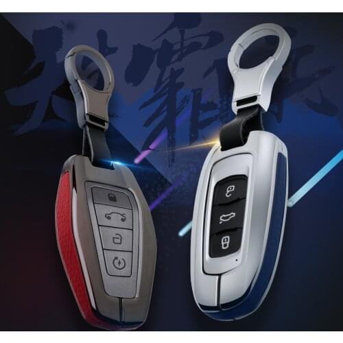 Metal Car Key Case Cover Shell For Geely Atlas Boyue NL3 PROTON X7 X70 Emgrand FC SUV Vision X6 NL4 GT GC9 Borui keychain ring