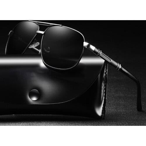 FONDYI Wholesale Polarized Avition Pilot Sunglasses UV400 Driving Shades Black Sun Glasses Stylish Mens Gafas de sol with Case