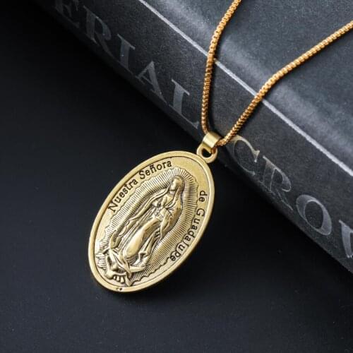 20pcs Saint Maria de Guadalupe DIVINO NINO Reinare zinc alloy Pendant Necklaces 24Inches N330