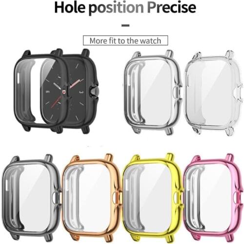 Full Coverage Protective Cover For Amazfit- GTS 2 SPlating TPU Case For Huami-Amazfit GTS 2E Smartwatch Protector A1968 A06 21