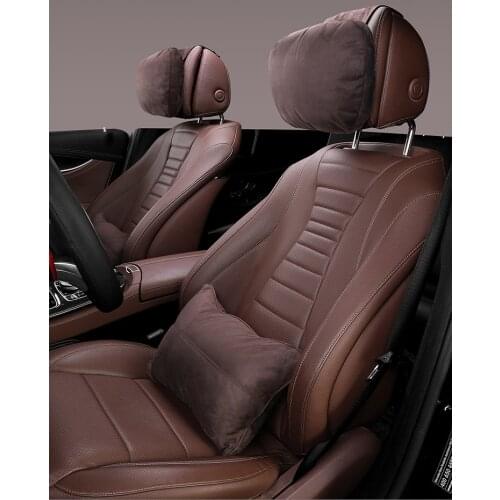 Car Headrest Maybach Design S Class Neck Lumbar Seat Cushion Support Soft Suede Pillows For Mercedes Benz