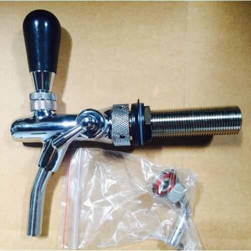 Hotel/Restaurant adjustable beer faucet chrome plated, Living Room Kegerator Tap homebrew, Brass draft beer dispenser faucet set