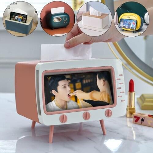 Tissue Box Wooden Cover TV Radio Paper Box Solid Wood Napkin Holder Case Stylish Tissue Paper Dispenser Home Car Organizer