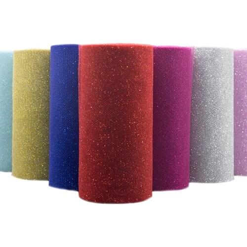 25 Yards Glitter Tulle Roll Gold Silver Organza Sparkly Glitter Tulle Mesh Decoration Birthday Girl Wedding Party Supplies Tutu