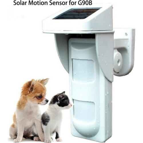 WIFI Alarm G90B Outdoor Motion Sensor Solar Powered External Weatherproof Pet Friendly PIR Detector with 2 PIR