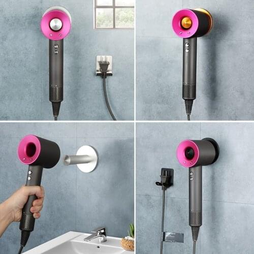 Dyson Hair Dryer Hanger Wall Mount Holder For Bathroom Metal Accessories Aluminium Hanging Shelf Rack Portable Storage