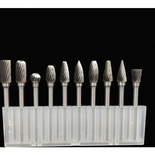 Tungsten Carbide 3mm Shank Rotary File Electric Grinder Accessories Woodworking Carving Engraving Cutting Tools Metal Burr Drill