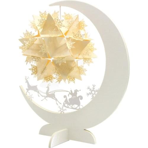 Wonderlife DIY Paper Cut Moon Shape LED Light Hanging Night Lamp Home Bedroom Decoration