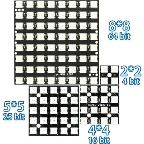 WS2812 LED 5050 RGB 8x8 4 16 25 64 LED Matrix for