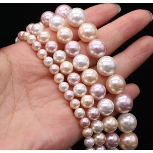 Natural Round White Pink And Purple Mixed Pearl Beads High Quality Punch for Jewelry Making DIY Women Necklace Bracelet