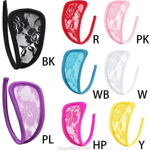 Womens Floral Lace C String Underwear Invisible Sexy Lingerie Solid Hollow Thong S01 20 Dropship