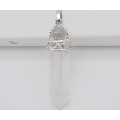 Clear Crystal Stone Pendulum Round Bead Jewelry For Woman Gift Pendulum S3173