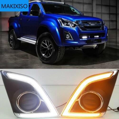 1set LED daytime running lights for car accessories D-MAX V-Cross Limited Blade 2016 2017 2018 front fog lamp drl bumper light