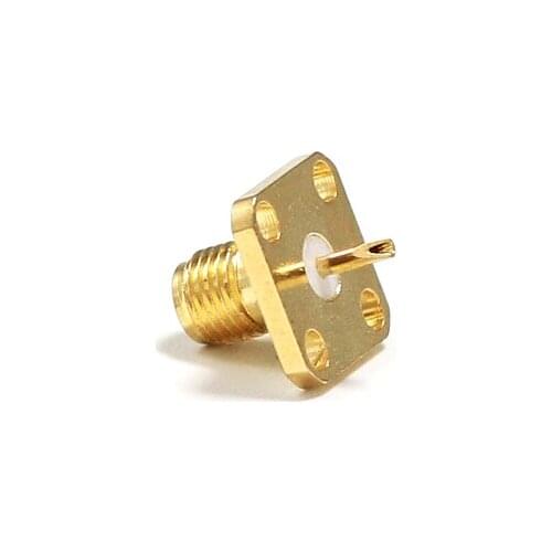 1pc SMA Female jack 4-hole panel mount flange RF Connector with solder cup welding terminal Wholesale Fast Shipping