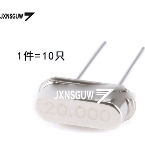 10PCS crystal 20MHz 20ppm 20PF 49S type passive crystal oscillator 20M high precision