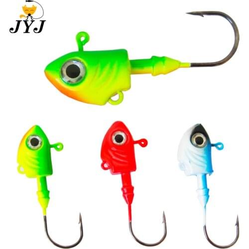 2pcs/lot 10g 15g 20g 30g 40g 45g Colorful fish head hooks Jig Head Hook for Soft Shad Lure Strong Jig Head Jigging Bait Lure