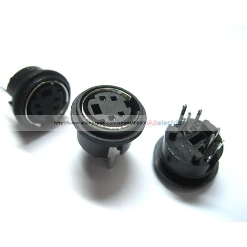 200 Pcs Mini 4 Pin Circular PCB Mount DIN Connector