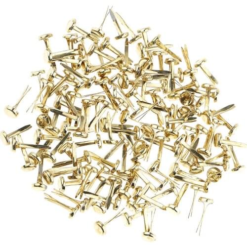 200 Pieces Mini Gold Metal Brad Paper Fastener for Scrapbook Cardmaking Paper Craft 8mm