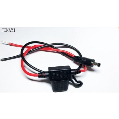 5pcs 5.5x2.1mm Male DC Copper Power Cable 14Awg 40cm for Motorcycle Vehicle Booster Car Battery Jump Starter