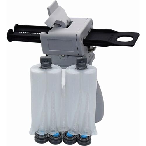 50ml Epoxies Glue 1:2 AB Glue Gun Dispenser Caulking Gun with 5pc Static Mixing Nozzle and 2pcs 50ml 1:1 Empty Dual Cartridge