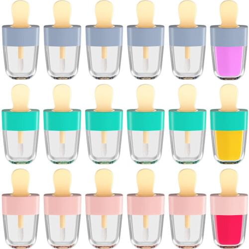 50pcs 8ml Ice Cream Lip Gloss Tube DIY Plastic Lip Gloss Containers Bottle Empty Cosmetic Container Makeup Organizer Wholesale