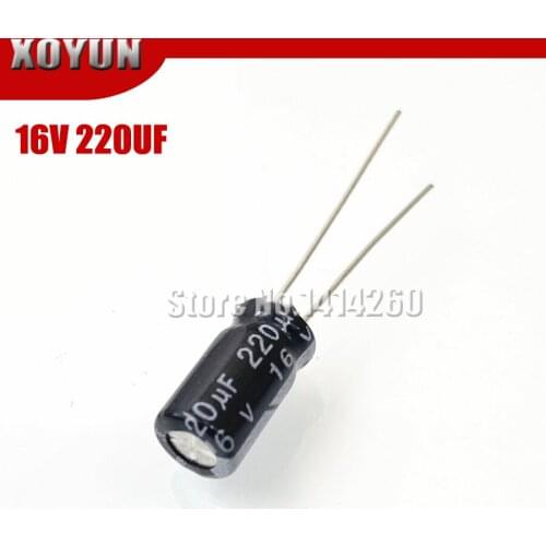 50PCS Higt quality 16V220UF 6*7mm 220UF 16V 6*7 Electrolytic capacitor
