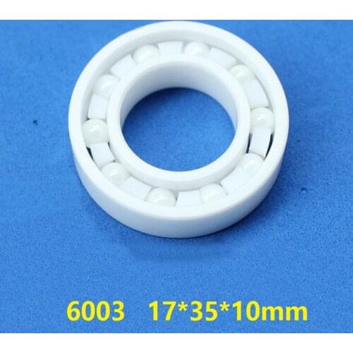 6pcs/10pcs 6003 ZrO2 full Ceramic bearing 17x35x10mm Zirconia Ceramic deep groove ball bearings 17*35*10mm