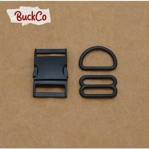 30mm Black(metal buckle+Tri-Glid+D ring/set)for DIY student bags handmade dog collar webbing sewing premium accessory