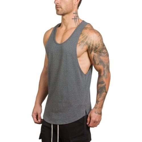 Cotton Sexy Mens Gym Muscle Sleeveless Shirt Tank Top Bodybuilding Sport Fitness Workout Vest Male Breathable Quick Dry Singlet