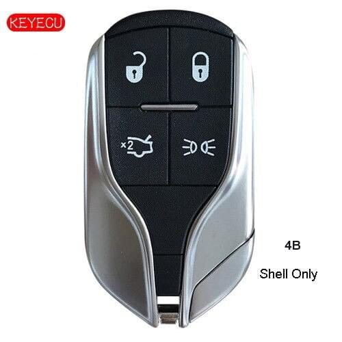 Keyecu Smart Remote Key Shell Case 4 Button Light Button for Maserati Ghibli Quattroporte - FCC: M3N-7393490