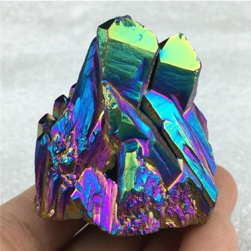 Beautiful rainbow flame aura quartz crystal cluster specimen for home decoration gift