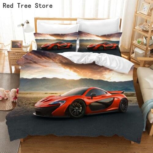 Red Racing Car HD Bedding Set Scenery 3d Printed Duvet Cover Comforter Bed Linen Twin Queen King Single Double Size Dropshipping