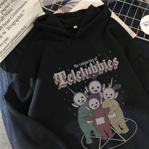 2021 Fashion funny hoodie winter top Gothic style print Harajuku Korean clothes loose black hoodie top