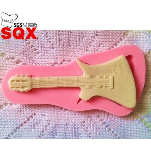 Music Guitar Silicone Mould Chocolate Cake Fondant Sugarcraft DIY Decorating SQ14120
