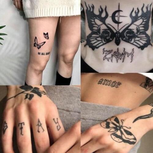 20 Pcs Waterproof Temporary Tattoo Sticker set Butterfly love moon letters rose sexy ins Flash Tatoo Fake Tatto for Men Women