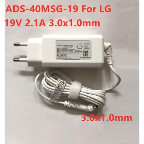 Genuine 19V 2.1A 40W 3.0x1.0mm ADS-40MSG-19 WA-40G19FS AC Power Adapter Charger For LG GRAM 13Z950 14Z970 15Z980 Laptop Charger