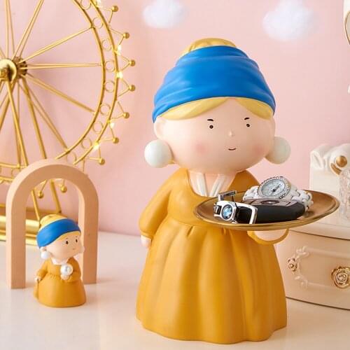 Artist Sculpture Storage Tray Home Decoration Accessories for Living Room Decor Resin Nordic Home Storage Christmas Decorations