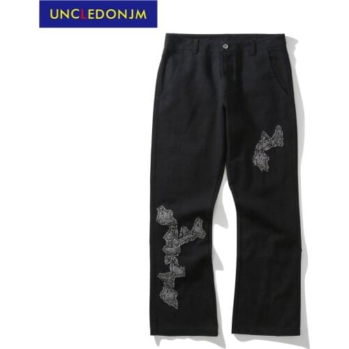 Embroidery casual pants streetwear hip hop trousers men harajuku fashion vintage baggy pants women trousers ED963