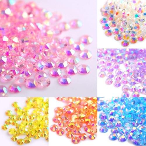 2mm 10000Pcs Jelly Resin Rhinestones Transparent Clear AB Non Hotfix Flatback Round Glittler Strass Stones