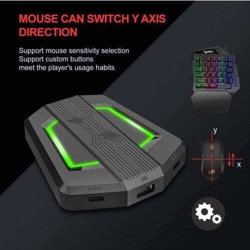 With Type-C Charging CableP6 Keyboard Mouse Converter for Game Console Devices LED correspondence mode 4 color breathing light