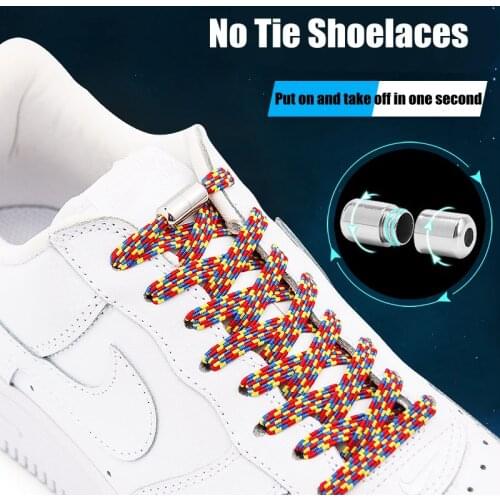 No tie shoelace elastic flat shoe laces sports shoelaces capsule buckle children adult fast tie shoelaces rubber band shoe laces
