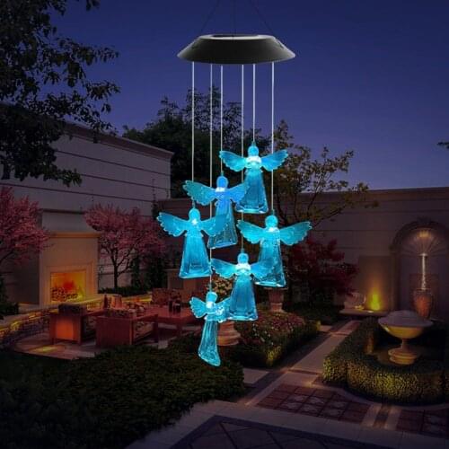 LED Wind chime Solar Powered Butterfly Lights Color Changing Led Waterproof Christmas Outdoor Garden Holiday Decoration Lights